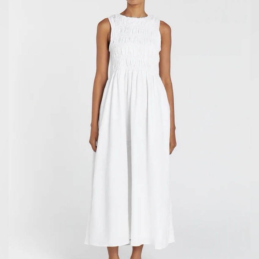 Nwt Dissh Lessi White Linen Midi Dress Size Us 2